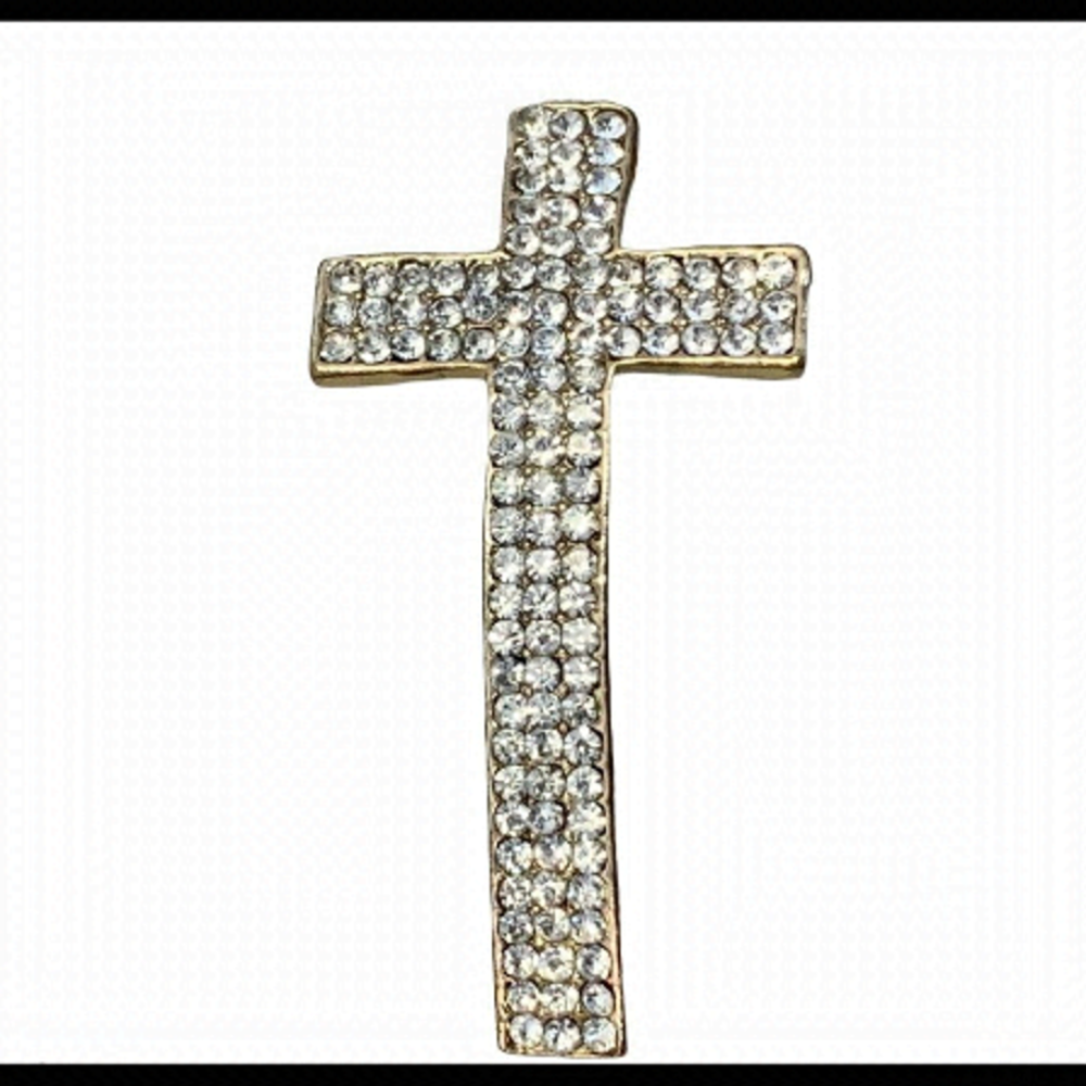 🛍3/$20 RHINESTONE cross pendant. Costume jewellery